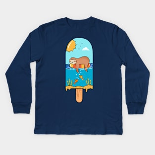 Sloth vacation Kids Long Sleeve T-Shirt